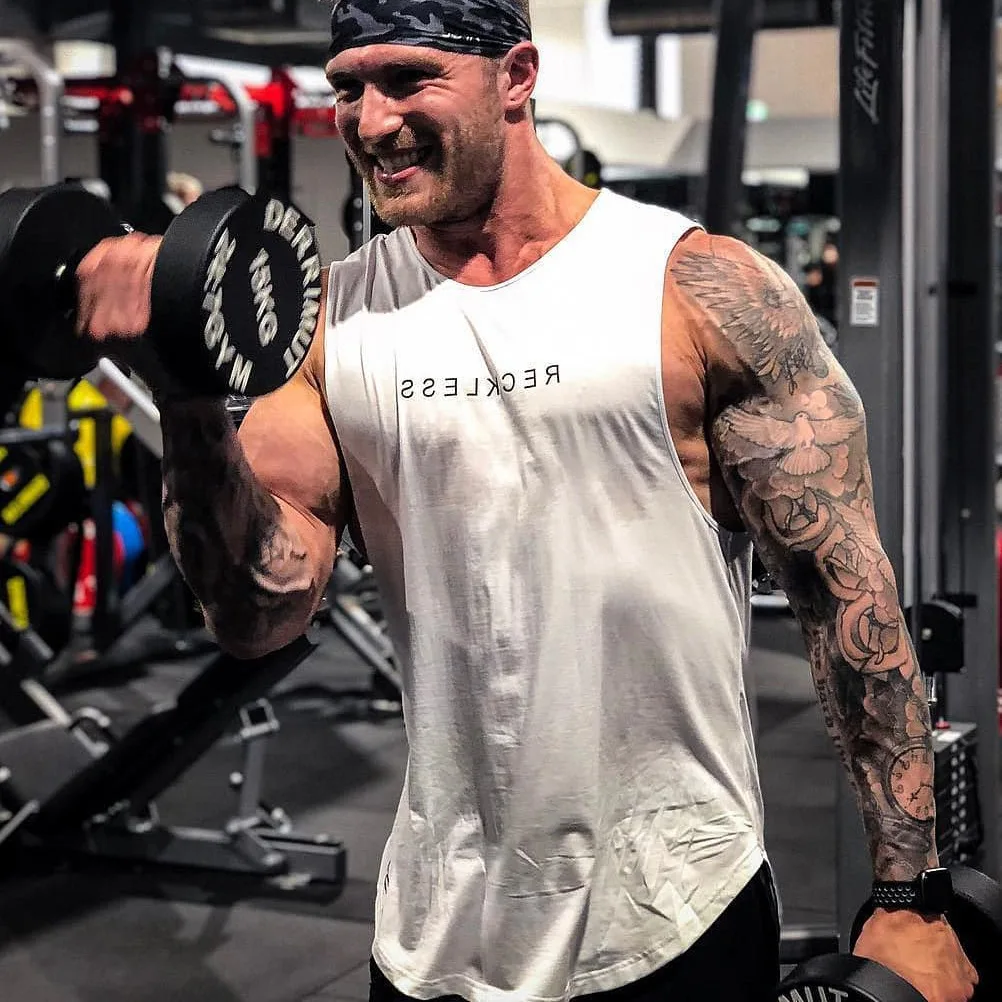 Дышащий жилет Мужская быстросохнущая футболка без рукавов для фитнеса свободная