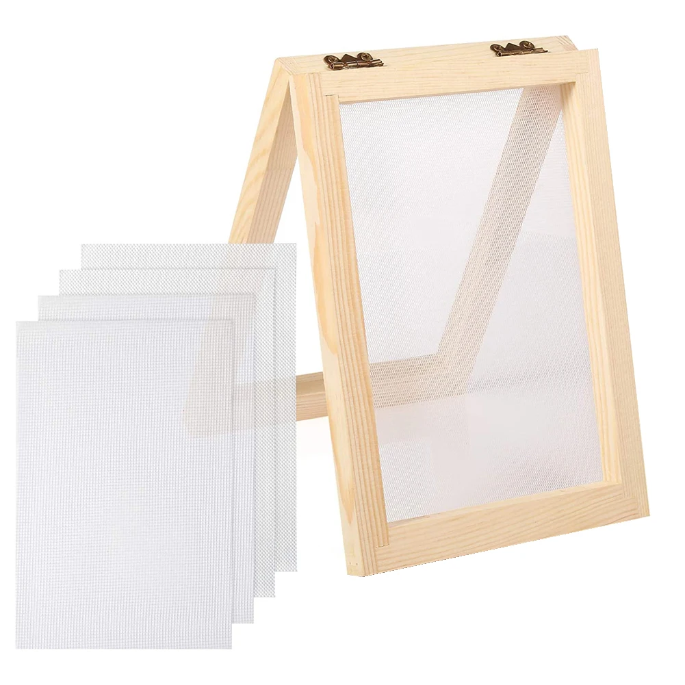 

6 Inch Paper Making Screen Wooden Mesh Frame Mould Deckle With Mesh Replacement For Kids DIY Manual Papermaking Handcrafts