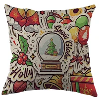 christmas pillow covers cases cotton linen zippered square decorative pillowcase outdoor office home cushion 45x45cm one sides