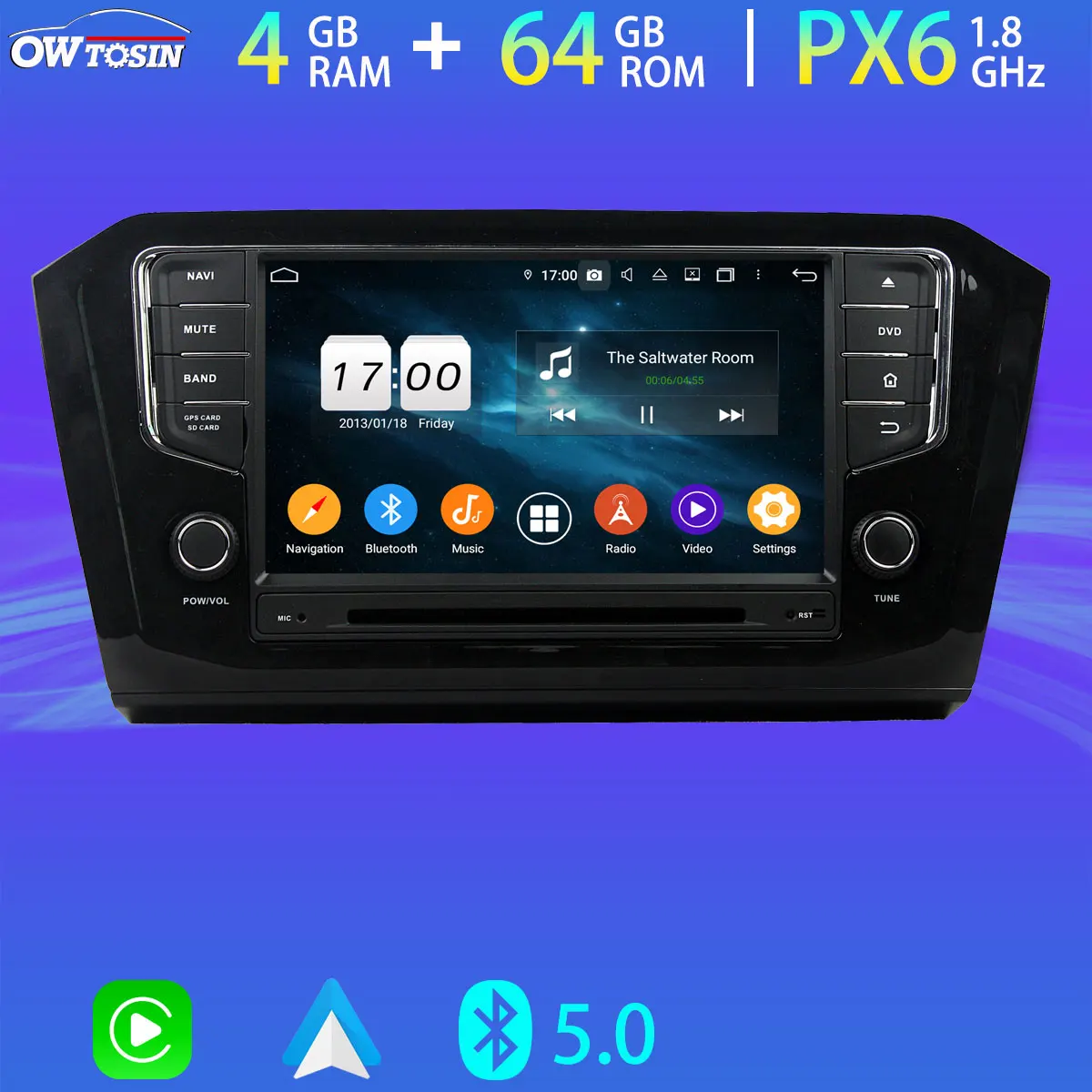 Автомобильный мультимедийный плеер PX6 на Android 10 0 4 Гб ОЗУ 64 ПЗУ с GPS Навигатором для