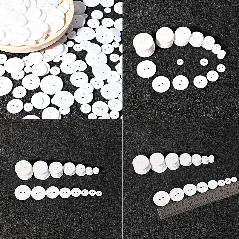Полимерная швейная одежда белые пуговицы пластиковые скрапбукинги круглые два