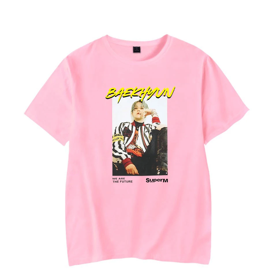 Fashion Harajuku Style SuperM T-Shirt Women Men Summer Fall Fashion Cotton Shirt T-Shirt Girl Boy Pink Comfort Short Sleeve