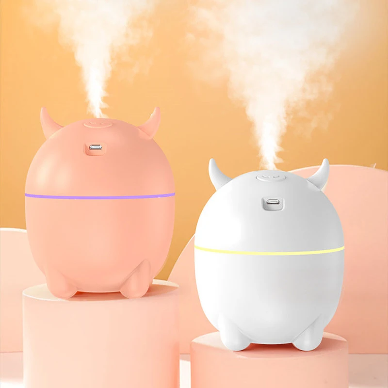 

320ml Aroma Air Humidifier Cute Cartoon Cow USB Air Diffuser for Home Office Car Mist Maker Essential Oil Diffuser Aromatherapy