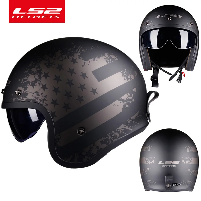 Шлем LS2 с открытым лицом винтажный шлем в стиле ретро воздушным козырьком OF599 |