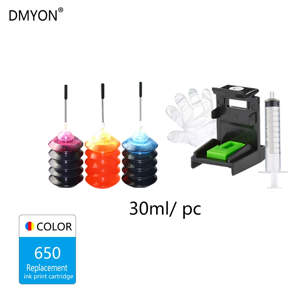 DMYON 650XL Трехцветный чернильный картридж совместимый с Hp 650 XL чернилами Deskjet 1015 1515