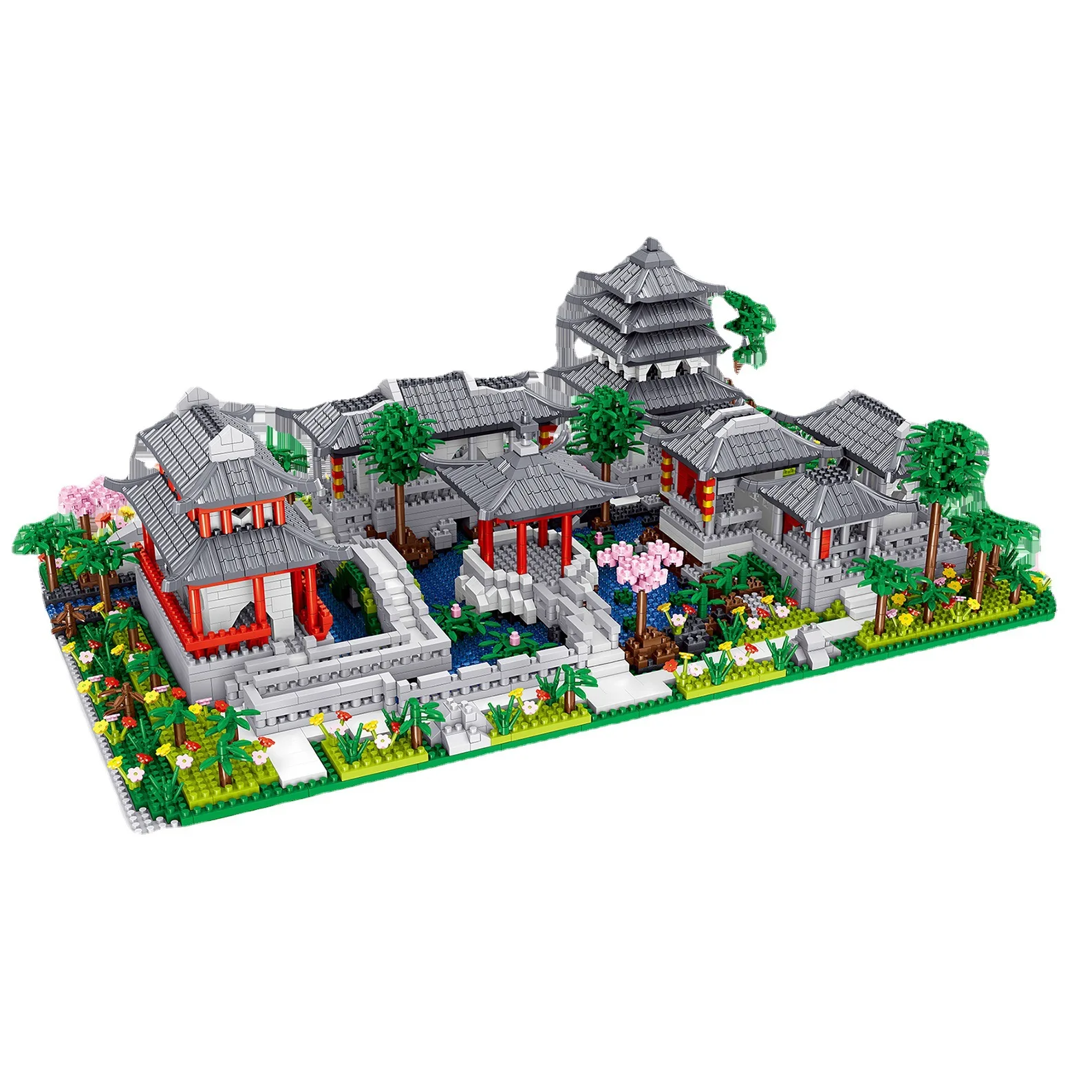 3930 шт. новинка конструктор LEZI мини-блоки китайский дом двор сад модель игрушки