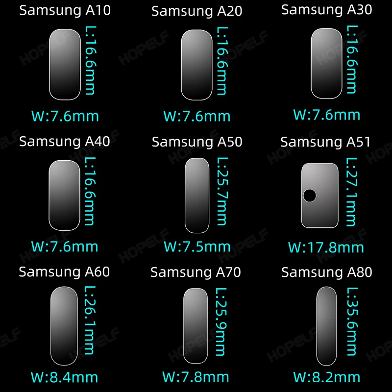 Закаленное стекло для Samsung A51 A50 A10 A40 Защитная пленка объектива камеры A70 A20 A60
