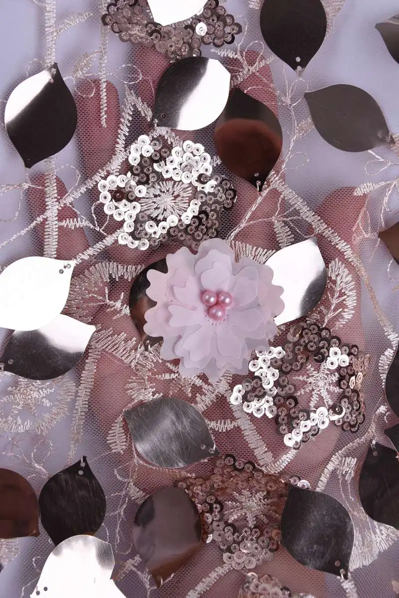 Новейшая блестящая 3D Цветочная Тюлевая кружевная африканская сетчатая кружевная ткань с блестками нигерийская французская сетчатая кружевная ткань для свадьбы S1726