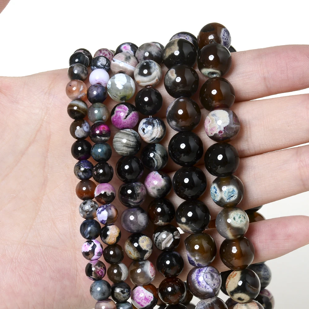 Бусины из натурального камня для изготовления ювелирных изделий 4/6/8/10 мм