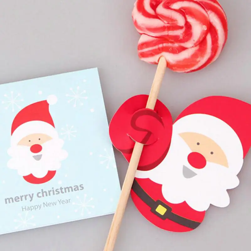 25 шт./компл. прекрасный Лось леденец на палочке Xmas Бумага держатель фестиваль Рождественский подарок для детей, год игрушка новизны