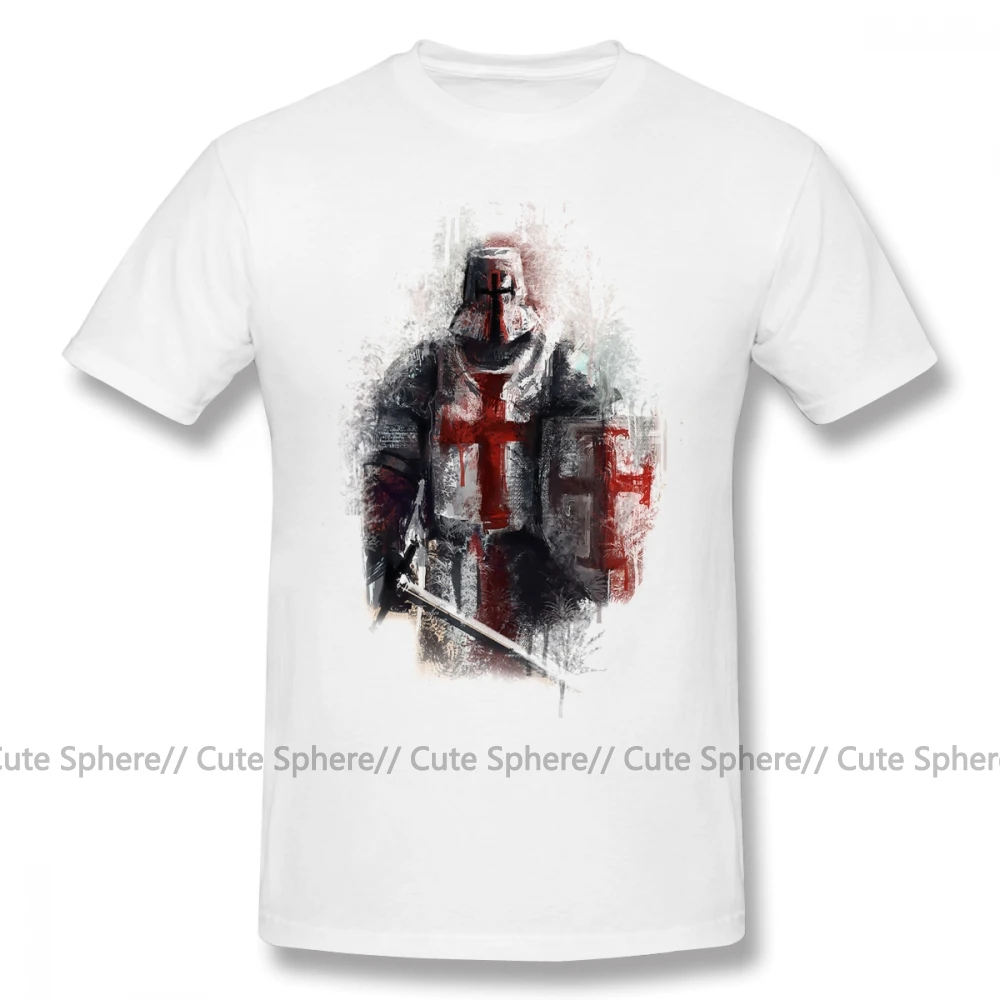 Футболка Crusader, футболка Crusader, модная футболка с графикой, 100 хлопок, мужская, 4xl, с коротким рукавом, забавная футболка - Цвет: White