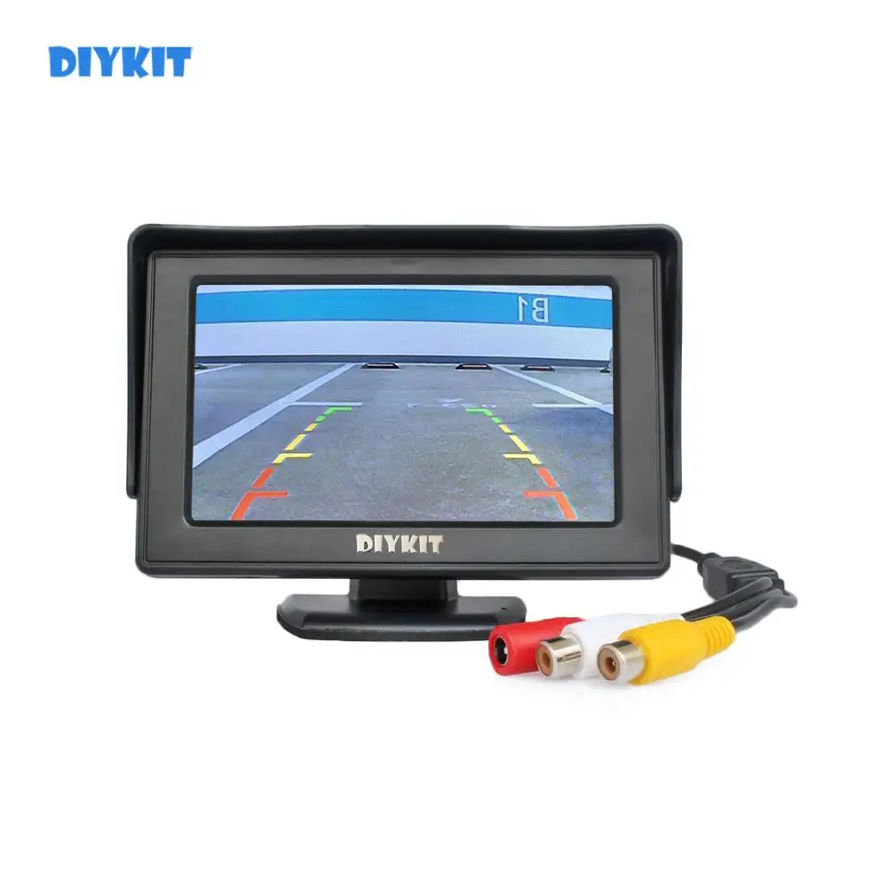 DIYKIT 4 3 дюймовый цветной TFT LCD монитор заднего вида парковочный с 2CH видео