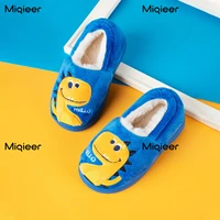 winter home slippers baby boys girls cute dinosaur pattern warm plush anti skid indoor cotton shoes comfortable bedroom slippers