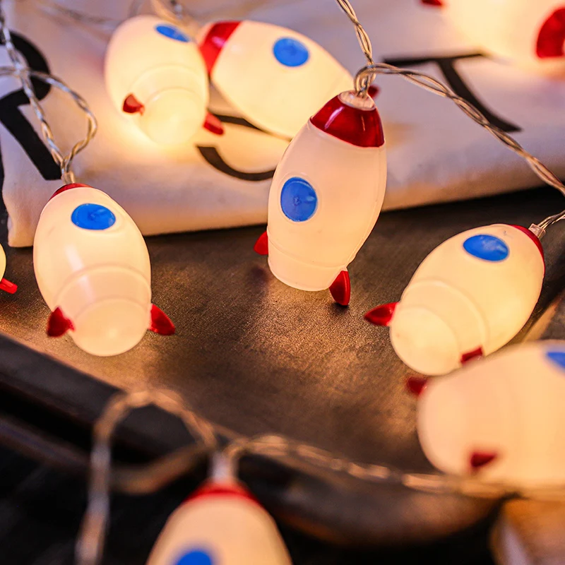 

Children's Room LED String Lights 20/30 LED Battery Operated Rocket String Lights Decoration Holiday Party Lights For Kids Room