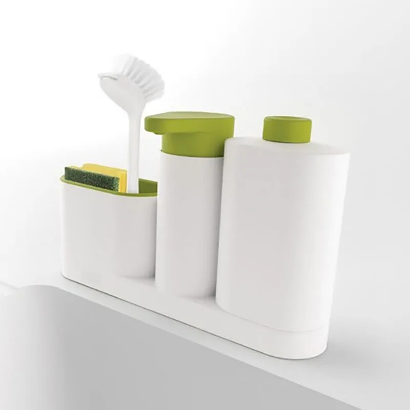 kitchen soap dispenser with sponge holder bottle hand sanitizer and detergent liquid sub bottling rack bathroom kitchen gadget free global shipping