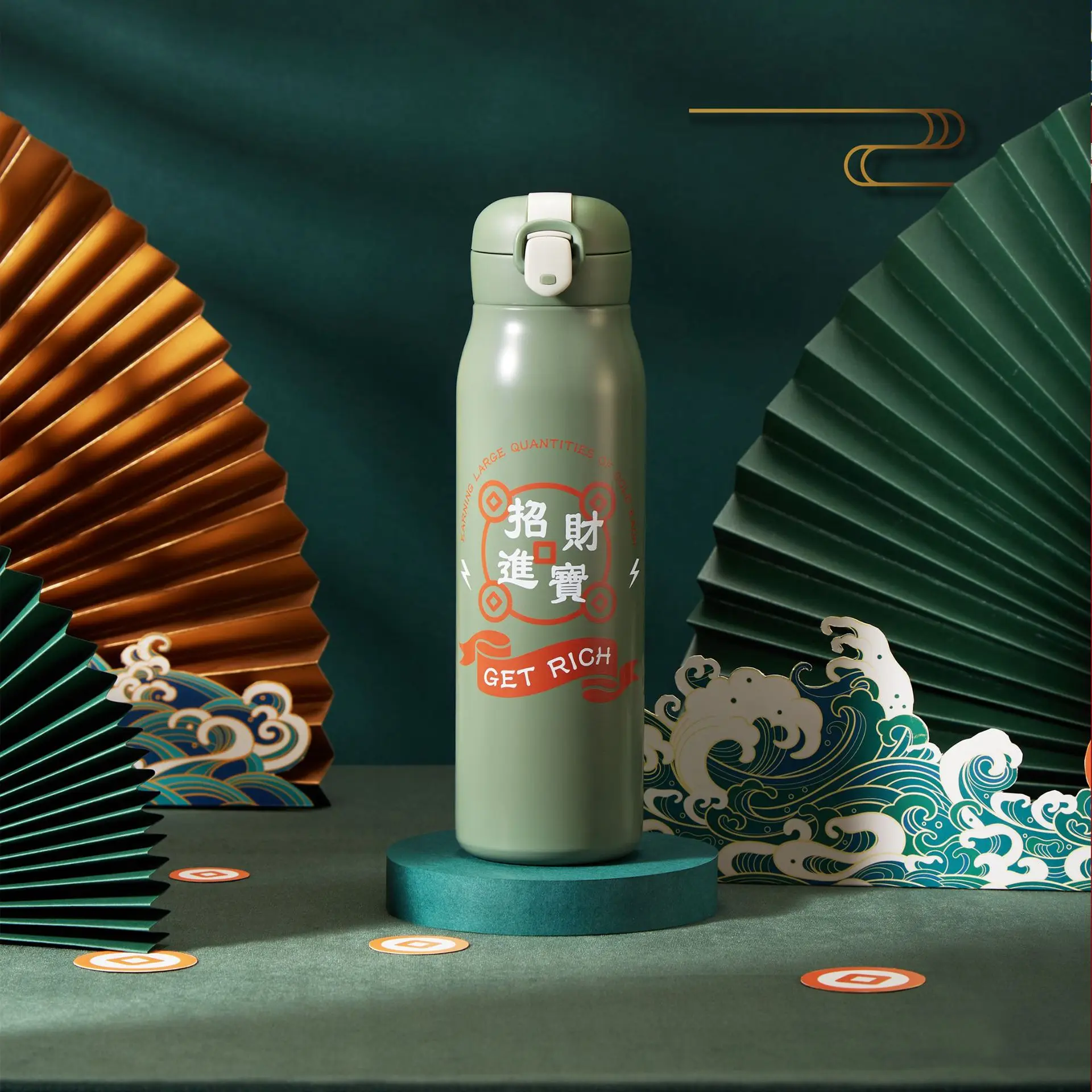 Термос в китайском стиле кружка национальном для мужчин и женщин креативная