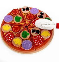 funny pizza wooden toys kids food cooking simulation tableware children kitchen pretend play gifts creativity decoration jouet