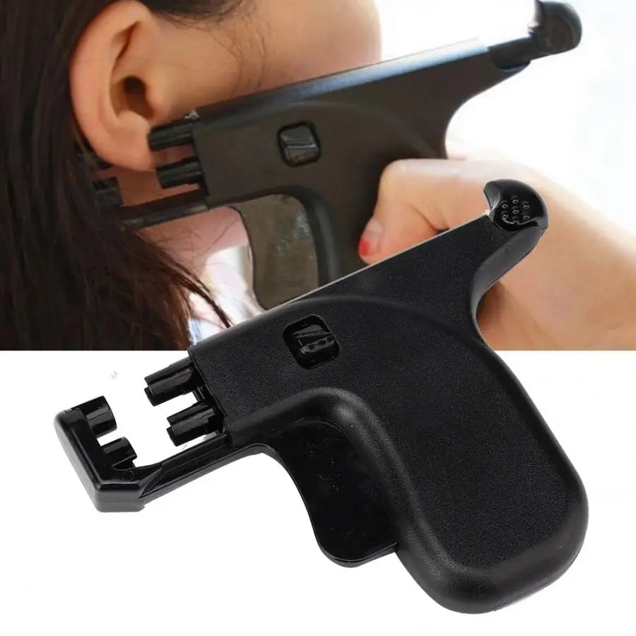 Черные пластиковые инструменты для пирсинга уха профессиональные комплект