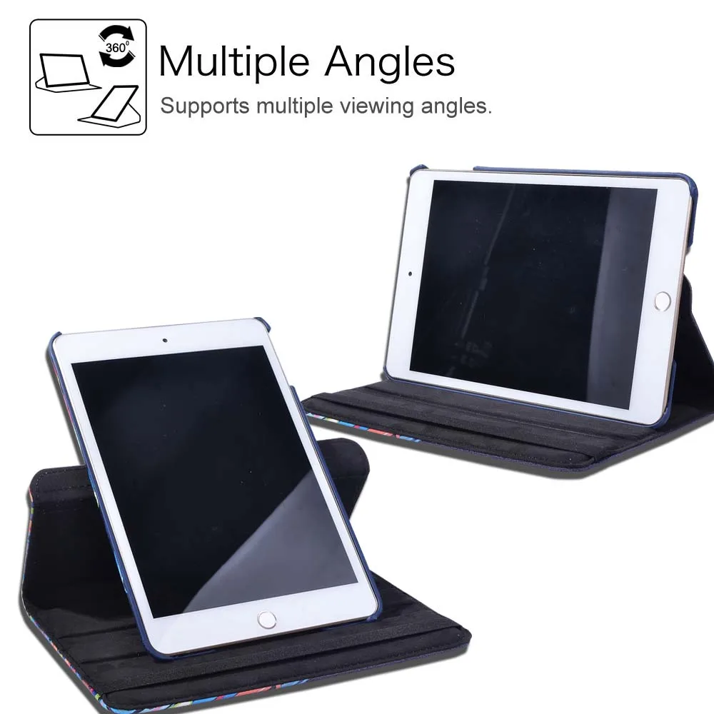 

360 Degree Rotating PU Leather Case Cover for Apple Ipad Mini 12345/ipad 2345/ipad Air/ipad 5 6 Shockproof Tablet Case+pen