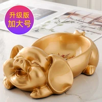 creative adorkable pig ashtray statue remote control storage box resin animal sculpture home decoration receive tray living