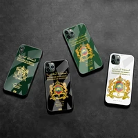 morocco flag coat of arms passport phone case tempered glass for iphone 13 12 mini 11 pro xr xs max 8 x 7 plus se 2020 cover