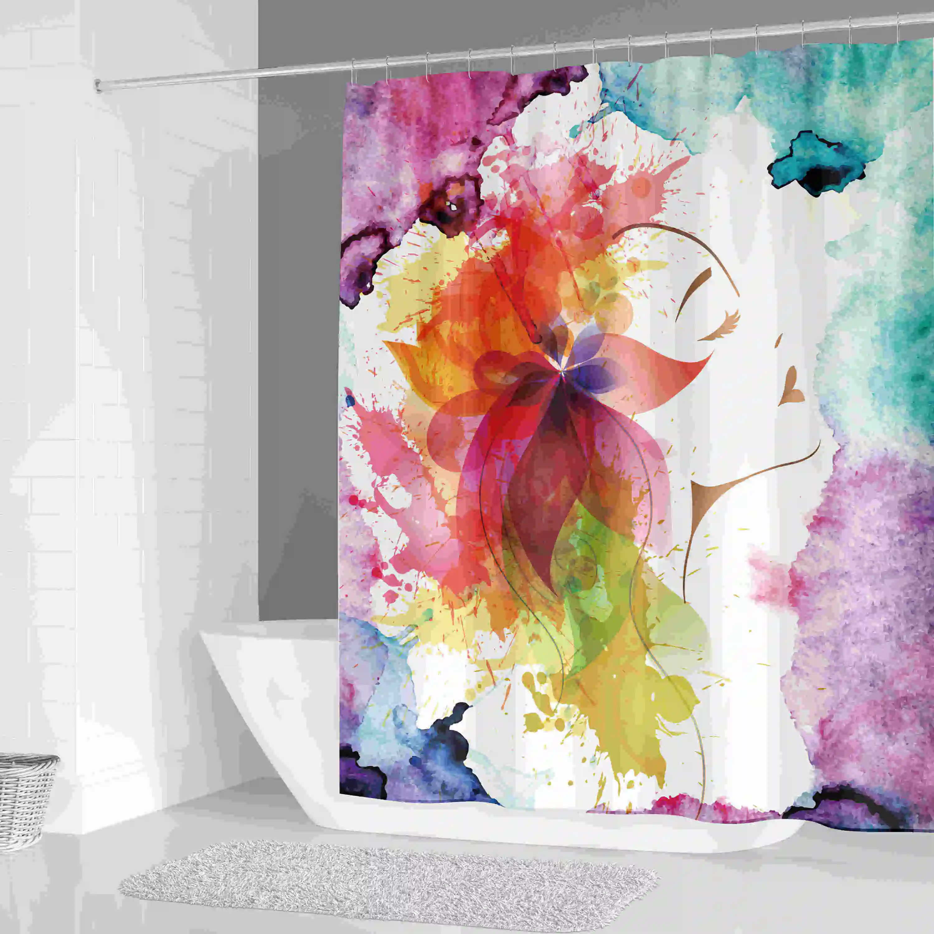 Деревянная дверь печать занавеска для душа Декор фермерский дом