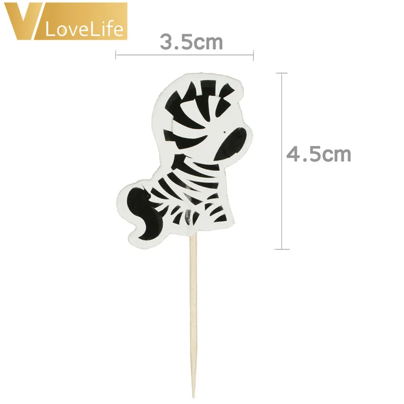 24 шт./лот сафари джунгли животные кексы пики вечерние украшения на день рождения