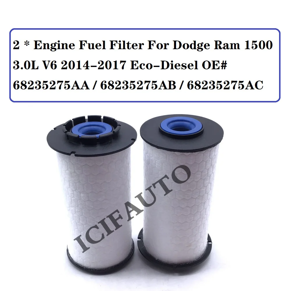 

Топливный фильтр двигателя 2/4/5/6/8/10 шт. для Dodge Ram 1500 3.0L V6 2014-2017 Eco-Diesel OE # 68235275 АА / 68235275 АБ / 68235275 АК