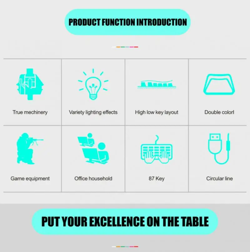 Профессиональная механическая клавиатура игровые клавиатуры с 87 клавишами