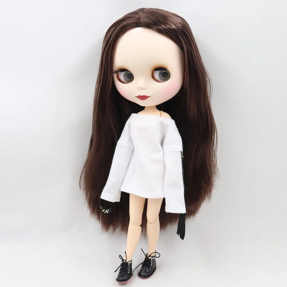 

ICY Blyth doll No.2 WHITE and Black skin joint body oily straight hair 1/6 BJD special price toy gift