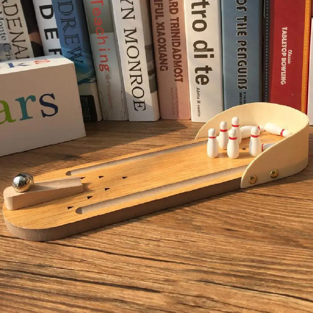 Деревянный Мини-стол для боулинга интерактивные настольные игры родителей и