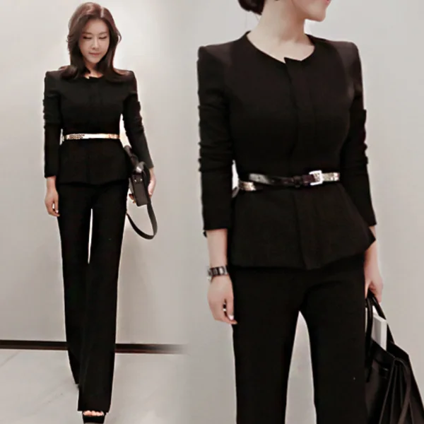 Высококачественная женская одежда 2020 Модный осенне зимний костюм с черным