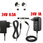 AC110-240V DC 24V 0.5A 1A Универсальный адаптер питания зарядное устройство EU US для светодиодной ленты камеры