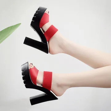 2019 комнатные туфли Женская обувь Летние на платформе пикантные высоком каблуке 13