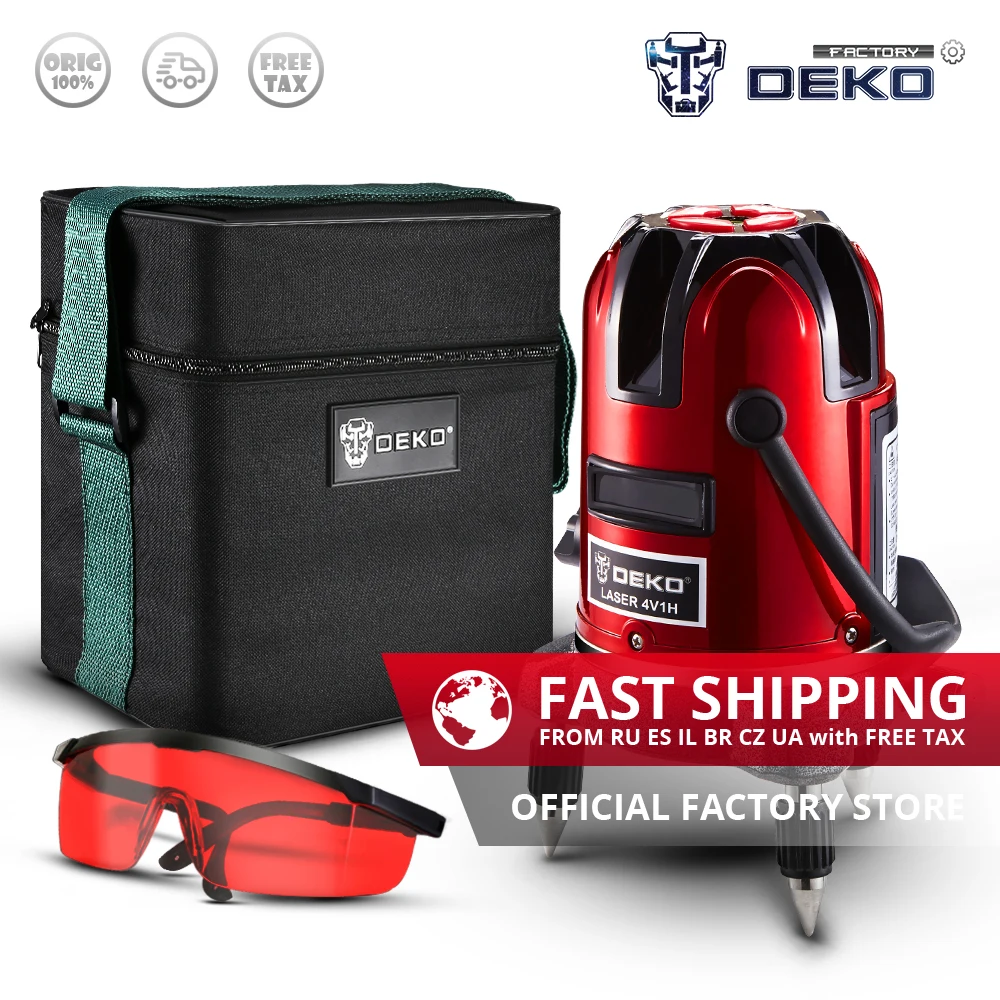 Factory outlet DEKO LL56 360 градусов 5 линий 6 точек вертикальные и горизонтальные Self лазер