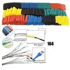 Термоусадочный кабель, разные цвета, розетка, набор изоляционных трубок 164 шт.