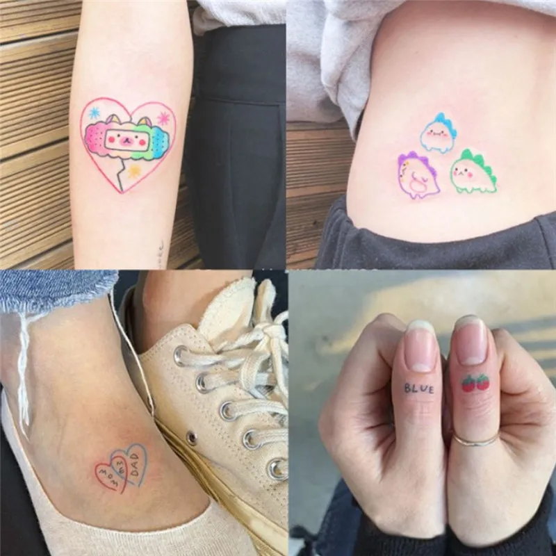 Серия HyunA ins цветные радужные наклейки-татуировки для лица милое боди-арт