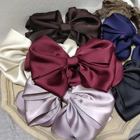 bowknot hair clips for women hand tie large pigtail bows hairpin girl satin temperament elegant accessoires hairdressing product