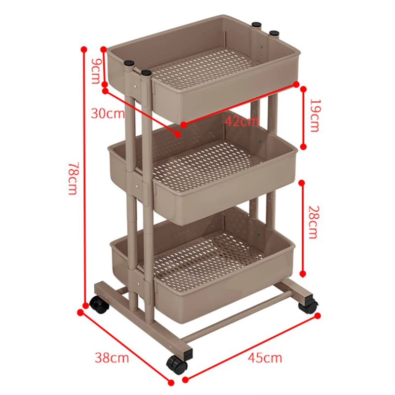 Kitchen Furniture Islands Trolleys Rolling Storage Cart Plastic Basket Can Move Organizer Shelf VTEZ | Мебель