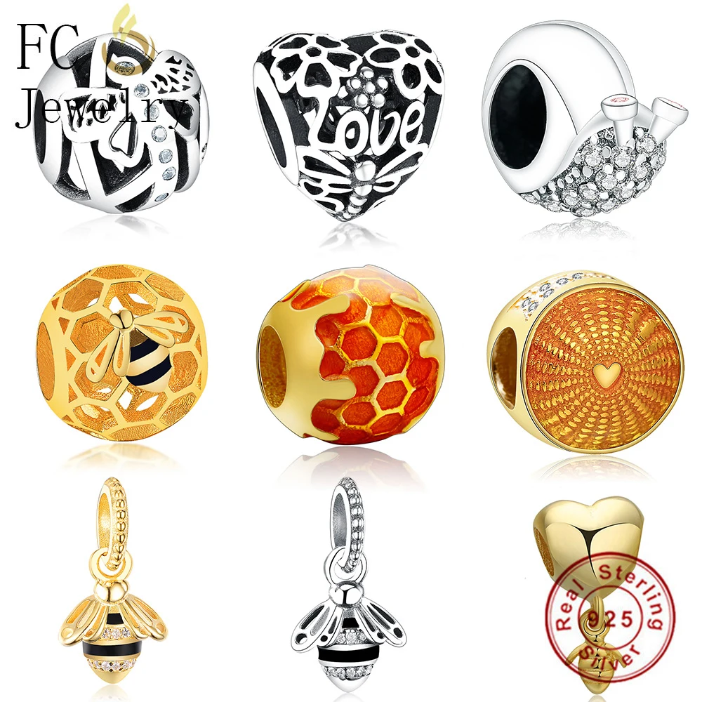 FC Jewelry Fit оригинальный бренд Шарм браслет 925 серебро Лето животные пчела Бабочка