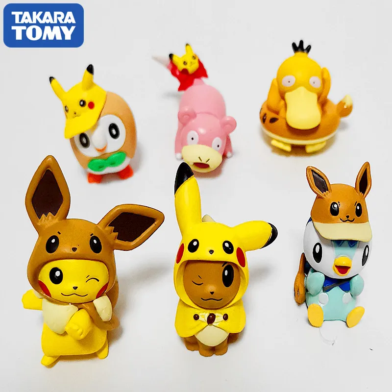 6 шт. новейшие оригинальные капсулы Pokemon фигурка Пикачу Ibu маленький Огненный
