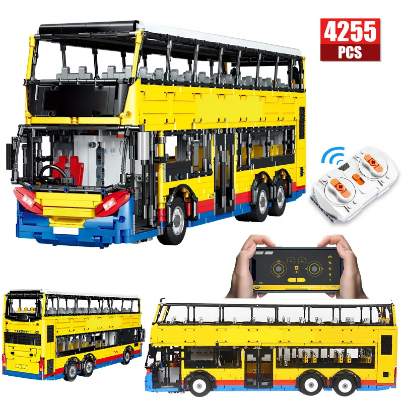 

4306PCS City Double Decker Bus APP RC Technical Car Traffic Building Blocks DIY Remote Control Vehicle Bricks Toys for Children