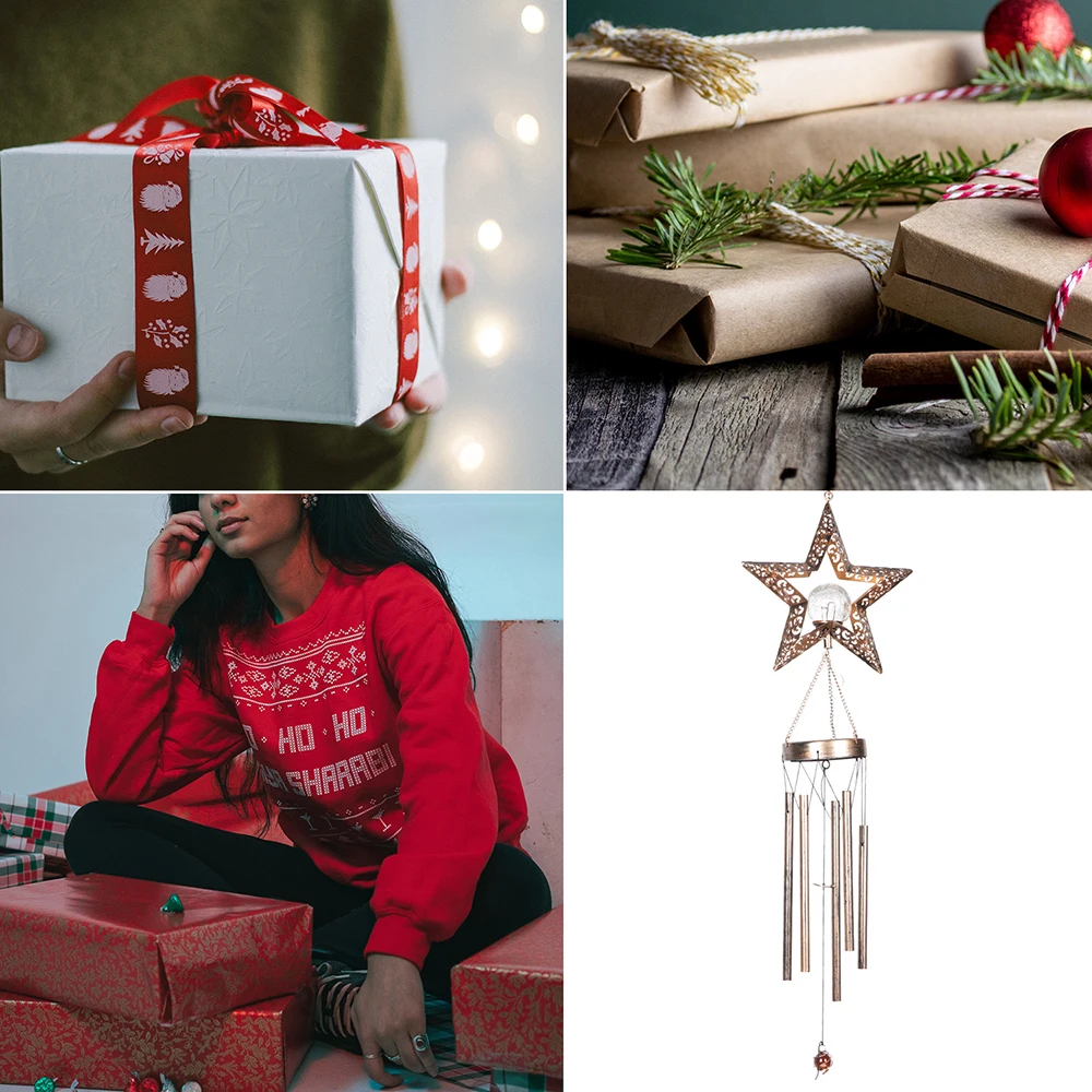 

Stars Solar Wind Chimes for Outside, Stars Crackle Glass Wind Chimes Gifts Outdoor Indoor,Room Decor