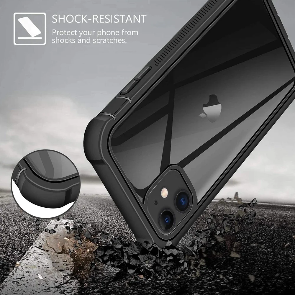 

360 Full Body Screen Protector Transparent Case For iPhone 12 Pro Max Mini 11 Xs X Xr 6 6S 7 8 Plus SE2 Shockproof Phone Cover