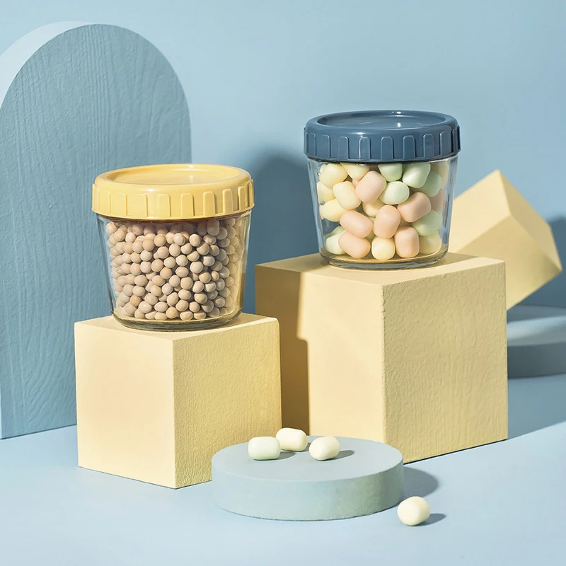 

Travel Sealed Glass Jars Portable Snacks, Bottling Candy Storage Fresh-keeping Cute Small Storage Jars