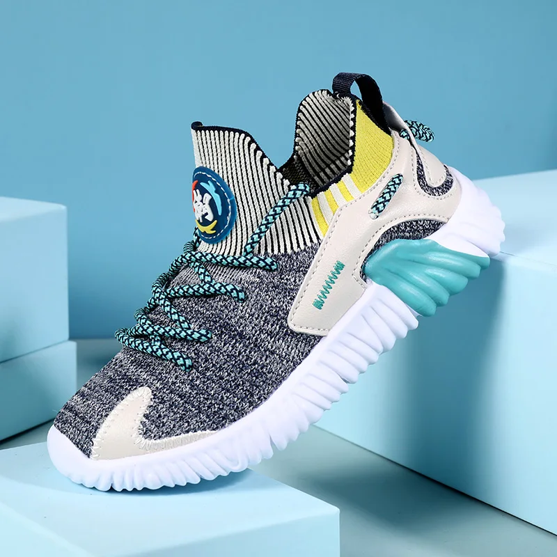 

Детские кроссовки LCXMN, легкая дышащая сетчатая детская обувь, мягкая подошва, Повседневная модная уличная спортивная обувь для мальчиков