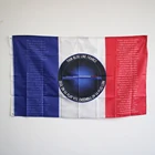 Французский флаг с национальным гимном Марселя и гербом тонкой синей линии, французская полиция жандармерии 100D полиэстер
