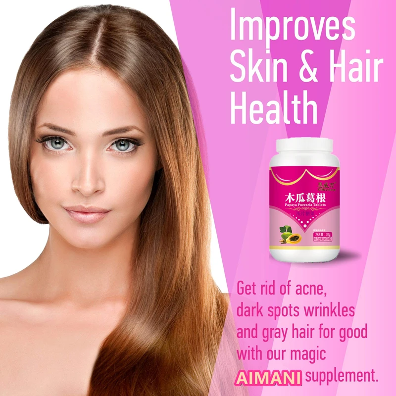 

Breast Enhancement Fuller Firmer Pills Papaya Pueraria Capsule for Women Breast Growth Vaginal Skin Hair Health Supplement