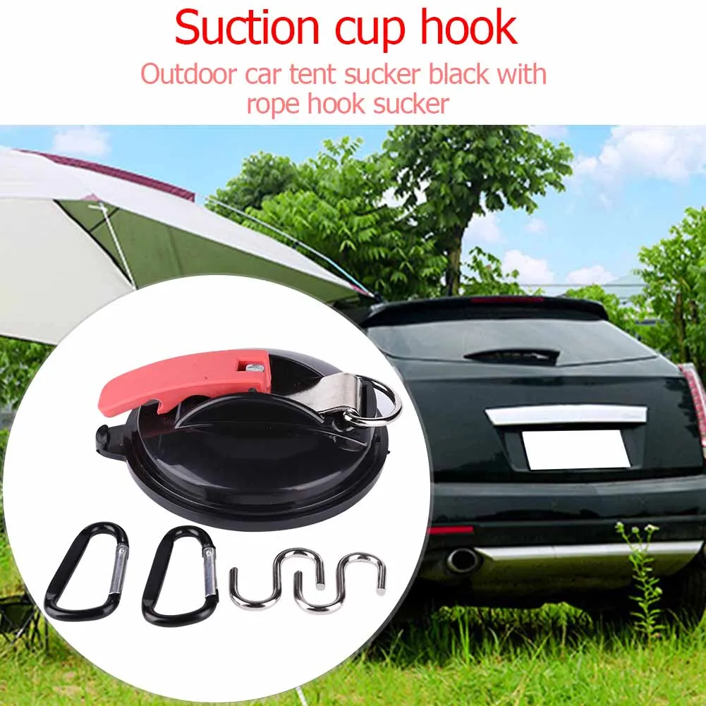

Multifunctional Heavy-Duty Suction Cup Anchor Belt 2 Hooks 2 Carabiner Camper Tent Blister Pendant Accessories