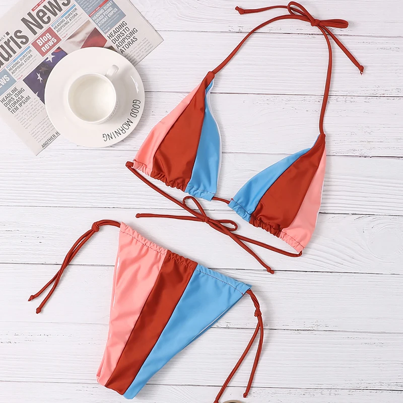 Купальник бикини пляжная одежда Цветочные Пуш апы разрезанные женские костюмы